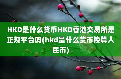 HKD是什么货币HKD香港交易所是正规平台吗(hkd是什么货币换算人民币)