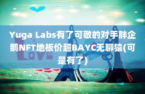 Yuga Labs有了可敬的对手胖企鹅NFT地板价超BAYC无聊猿(可是有了)