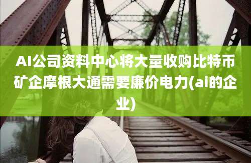 AI公司资料中心将大量收购比特币矿企摩根大通需要廉价电力(ai的企业)