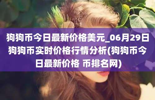 狗狗币今日最新价格美元_06月29日狗狗币实时价格行情分析(狗狗币今日最新价格 币排名网)