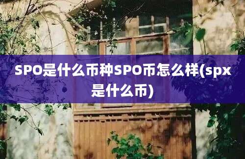 SPO是什么币种SPO币怎么样(spx是什么币)