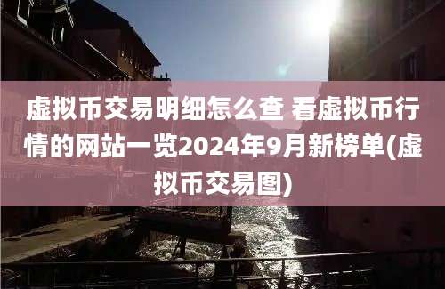 虚拟币交易明细怎么查 看虚拟币行情的网站一览2024年9月新榜单(虚拟币交易图)