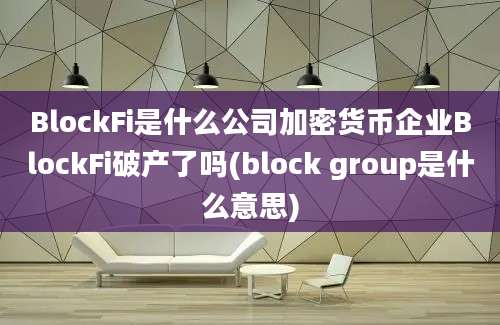 BlockFi是什么公司加密货币企业BlockFi破产了吗(block group是什么意思)