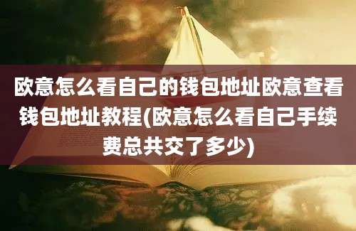 欧意怎么看自己的钱包地址欧意查看钱包地址教程(欧意怎么看自己手续费总共交了多少)