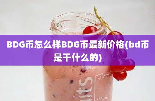 BDG币怎么样BDG币最新价格(bd币是干什么的)