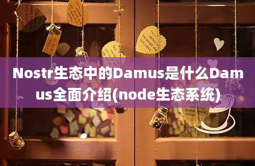 Nostr生态中的Damus是什么Damus全面介绍(node生态系统)