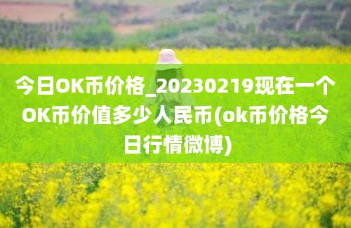 今日OK币价格_20230219现在一个OK币价值多少人民币(ok币价格今日行情微博)