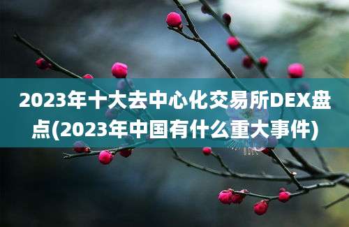 2023年十大去中心化交易所DEX盘点(2023年中国有什么重大事件)