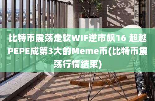 比特币震荡走软WIF逆市飙16 超越PEPE成第3大的Meme币(比特币震荡行情结束)