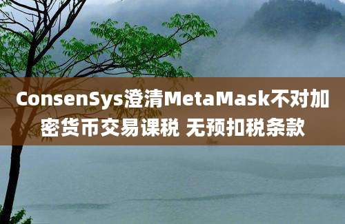 ConsenSys澄清MetaMask不对加密货币交易课税 无预扣税条款