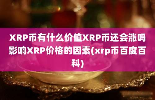 XRP币有什么价值XRP币还会涨吗影响XRP价格的因素(xrp币百度百科)