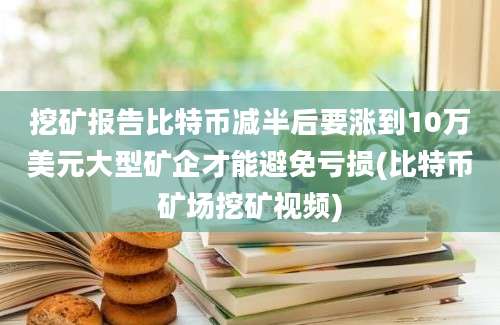 挖矿报告比特币减半后要涨到10万美元大型矿企才能避免亏损(比特币矿场挖矿视频)