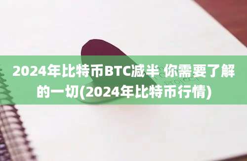 2024年比特币BTC减半 你需要了解的一切(2024年比特币行情)