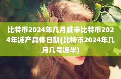 比特币2024年几月减半比特币2024年减产具体日期(比特币2024年几月几号减半)