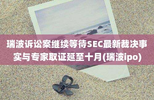 瑞波诉讼案继续等待SEC最新裁决事实与专家取证延至十月(瑞波ipo)