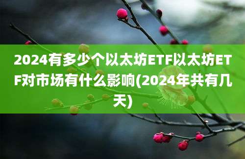 2024有多少个以太坊ETF以太坊ETF对市场有什么影响(2024年共有几天)