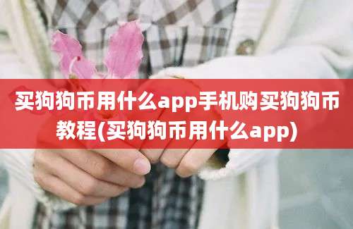 买狗狗币用什么app手机购买狗狗币教程(买狗狗币用什么app)