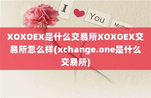 XOXOEX是什么交易所XOXOEX交易所怎么样(xchange.one是什么交易所)