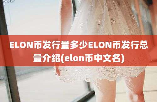 ELON币发行量多少ELON币发行总量介绍(elon币中文名)