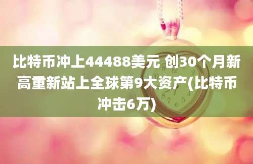 比特币冲上44488美元 创30个月新高重新站上全球第9大资产(比特币冲击6万)