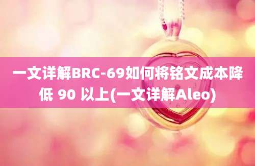 一文详解BRC-69如何将铭文成本降低 90 以上(一文详解Aleo)