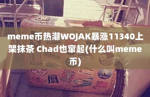 meme币热潮WOJAK暴涨11340上架抹茶 Chad也窜起(什么叫meme币)