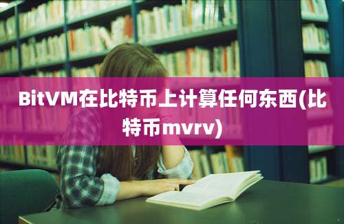 BitVM在比特币上计算任何东西(比特币mvrv)