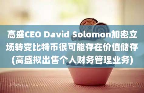 高盛CEO David Solomon加密立场转变比特币很可能存在价值储存(高盛拟出售个人财务管理业务)