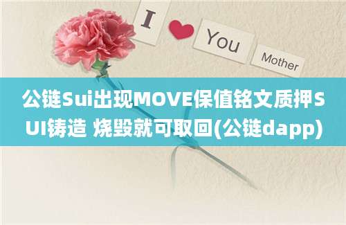 公链Sui出现MOVE保值铭文质押SUI铸造 烧毁就可取回(公链dapp)