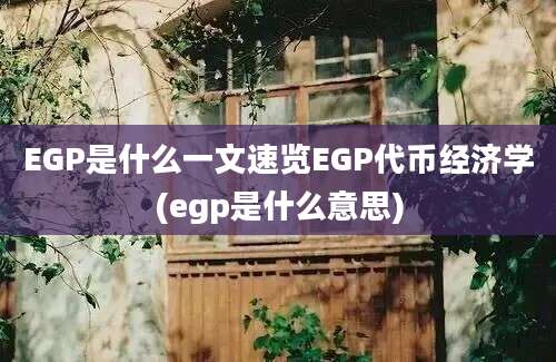 EGP是什么一文速览EGP代币经济学(egp是什么意思)