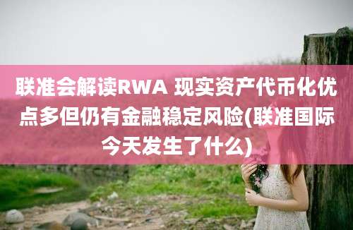 联准会解读RWA 现实资产代币化优点多但仍有金融稳定风险(联准国际今天发生了什么)