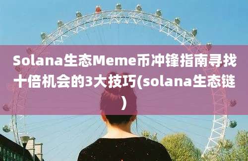 Solana生态Meme币冲锋指南寻找十倍机会的3大技巧(solana生态链)