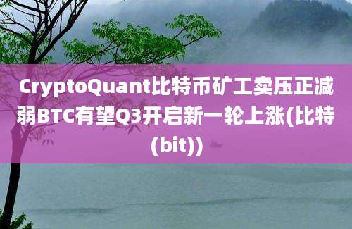 CryptoQuant比特币矿工卖压正减弱BTC有望Q3开启新一轮上涨(比特(bit))