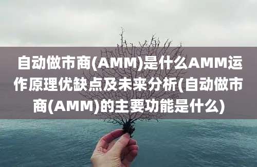 自动做市商(AMM)是什么AMM运作原理优缺点及未来分析(自动做市商(AMM)的主要功能是什么)