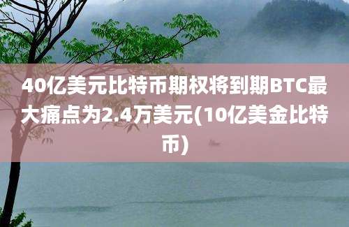 40亿美元比特币期权将到期BTC最大痛点为2.4万美元(10亿美金比特币)