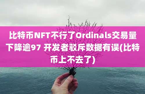 比特币NFT不行了Ordinals交易量下降逾97 开发者驳斥数据有误(比特币上不去了)