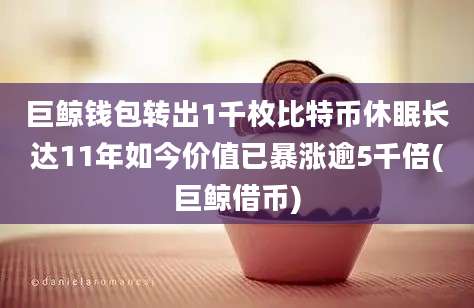 巨鲸钱包转出1千枚比特币休眠长达11年如今价值已暴涨逾5千倍(巨鲸借币)