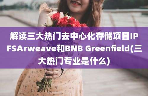 解读三大热门去中心化存储项目IPFSArweave和BNB Greenfield(三大热门专业是什么)