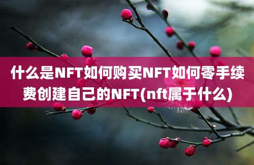 什么是NFT如何购买NFT如何零手续费创建自己的NFT(nft属于什么)