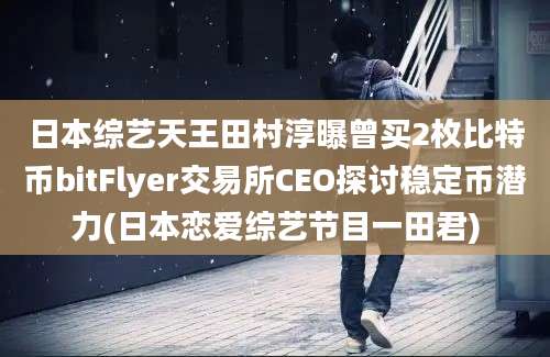 日本综艺天王田村淳曝曾买2枚比特币bitFlyer交易所CEO探讨稳定币潜力(日本恋爱综艺节目一田君)