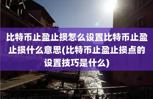 比特币止盈止损怎么设置比特币止盈止损什么意思(比特币止盈止损点的设置技巧是什么)