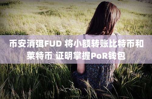 币安消弭FUD 将小额转账比特币和莱特币 证明掌握PoR钱包