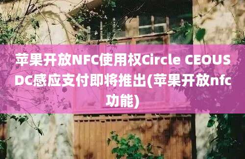 苹果开放NFC使用权Circle CEOUSDC感应支付即将推出(苹果开放nfc功能)