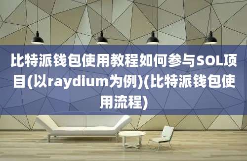 比特派钱包使用教程如何参与SOL项目(以raydium为例)(比特派钱包使用流程)