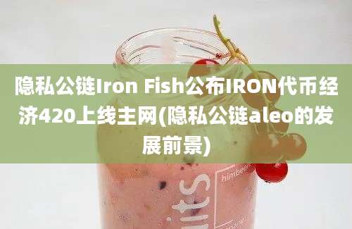 隐私公链Iron Fish公布IRON代币经济420上线主网(隐私公链aleo的发展前景)