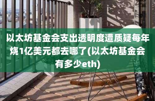 以太坊基金会支出透明度遭质疑每年烧1亿美元都去哪了(以太坊基金会有多少eth)