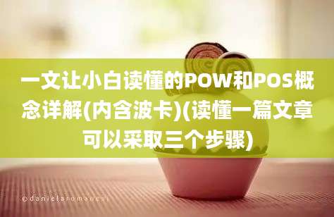 一文让小白读懂的POW和POS概念详解(内含波卡)(读懂一篇文章可以采取三个步骤)