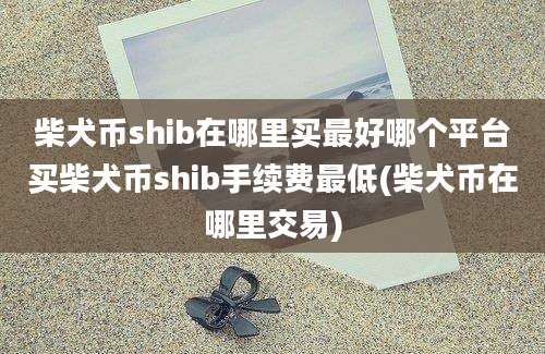 柴犬币shib在哪里买最好哪个平台买柴犬币shib手续费最低(柴犬币在哪里交易)