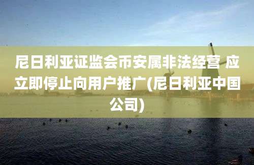 尼日利亚证监会币安属非法经营 应立即停止向用户推广(尼日利亚中国公司)