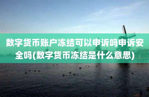 数字货币账户冻结可以申诉吗申诉安全吗(数字货币冻结是什么意思)